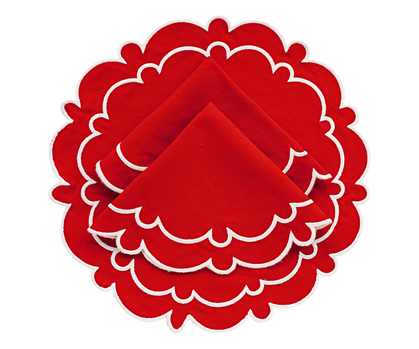 Create a Memorable Dining Experience with red scalloped placemats
