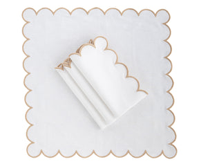 Scalloped Edge Napkins - Cut Work Napkin