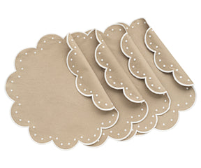 "Elegant woven placemat is perfect for protecting and decorating dining tables."