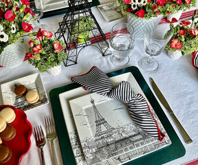 Cloth Napkins Set of 4 - Striped Dinner Napkins