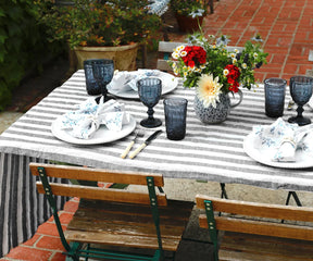 Italian Stripe Linen Rectangle Tablecloth