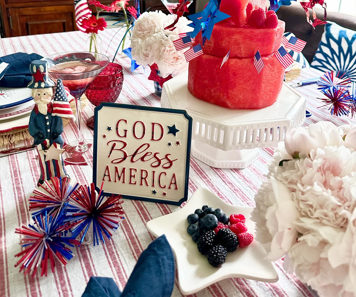 Homestead Striped Linen Rectangle Tablecloth