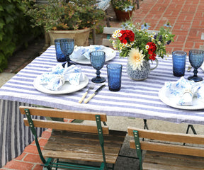 Italian Stripe Linen Rectangle Tablecloth