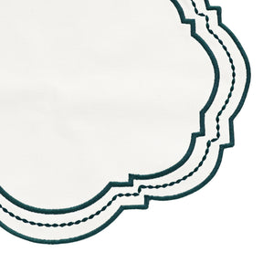 Elegant woven placemats with subtle dot embroidery