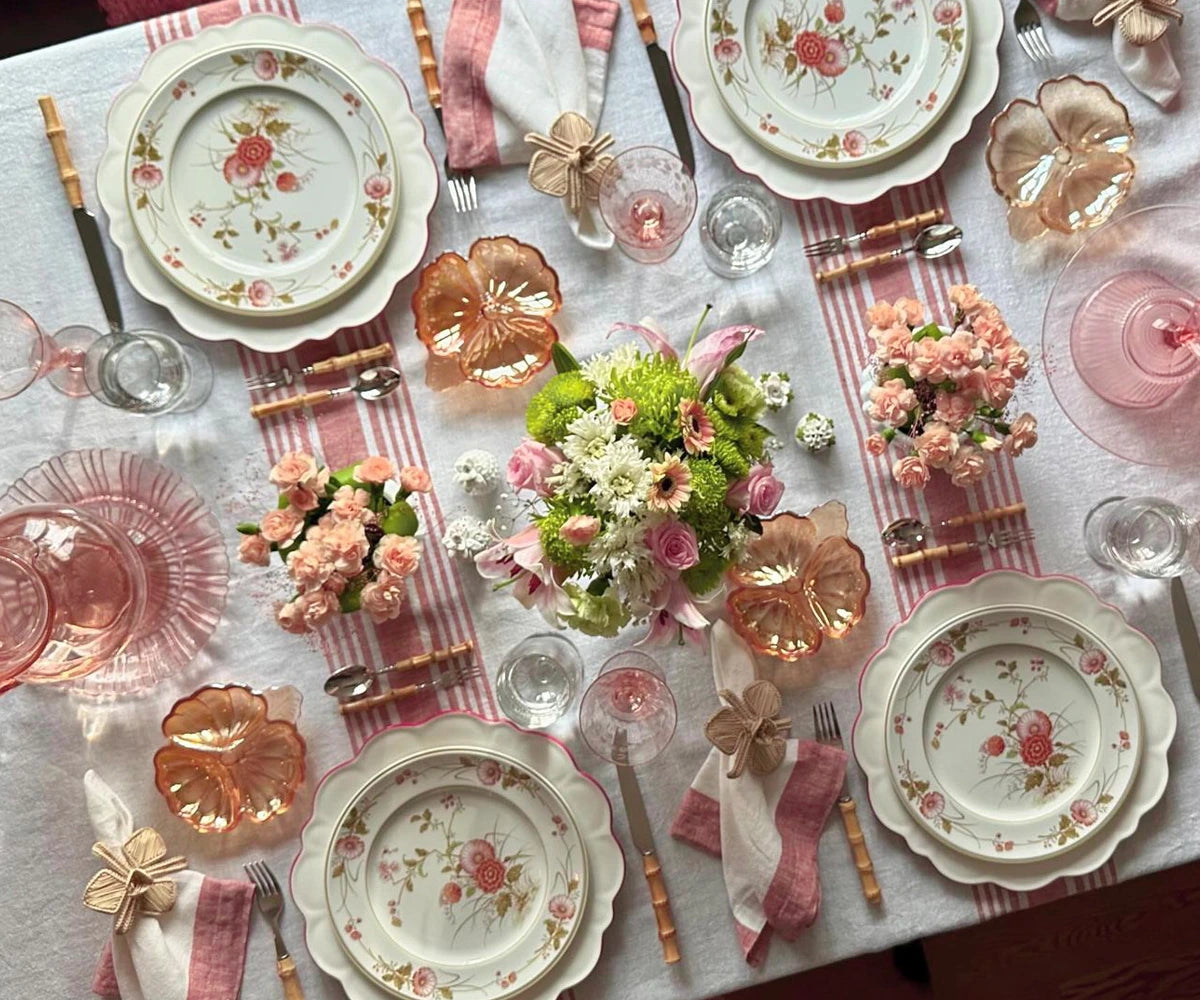 Farmhouse Stripe Linen Rectangle Tablecloth