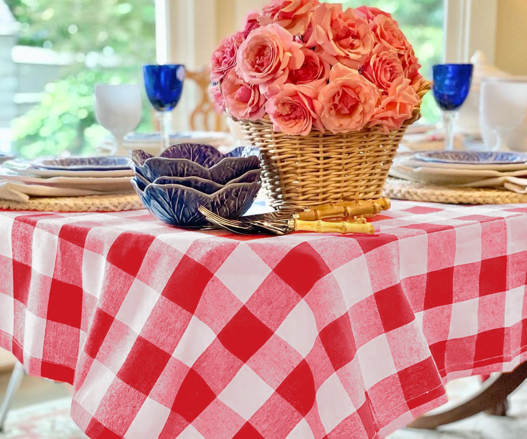 70 inch Round Tablecloth - Buffalo Plaid Table cloths