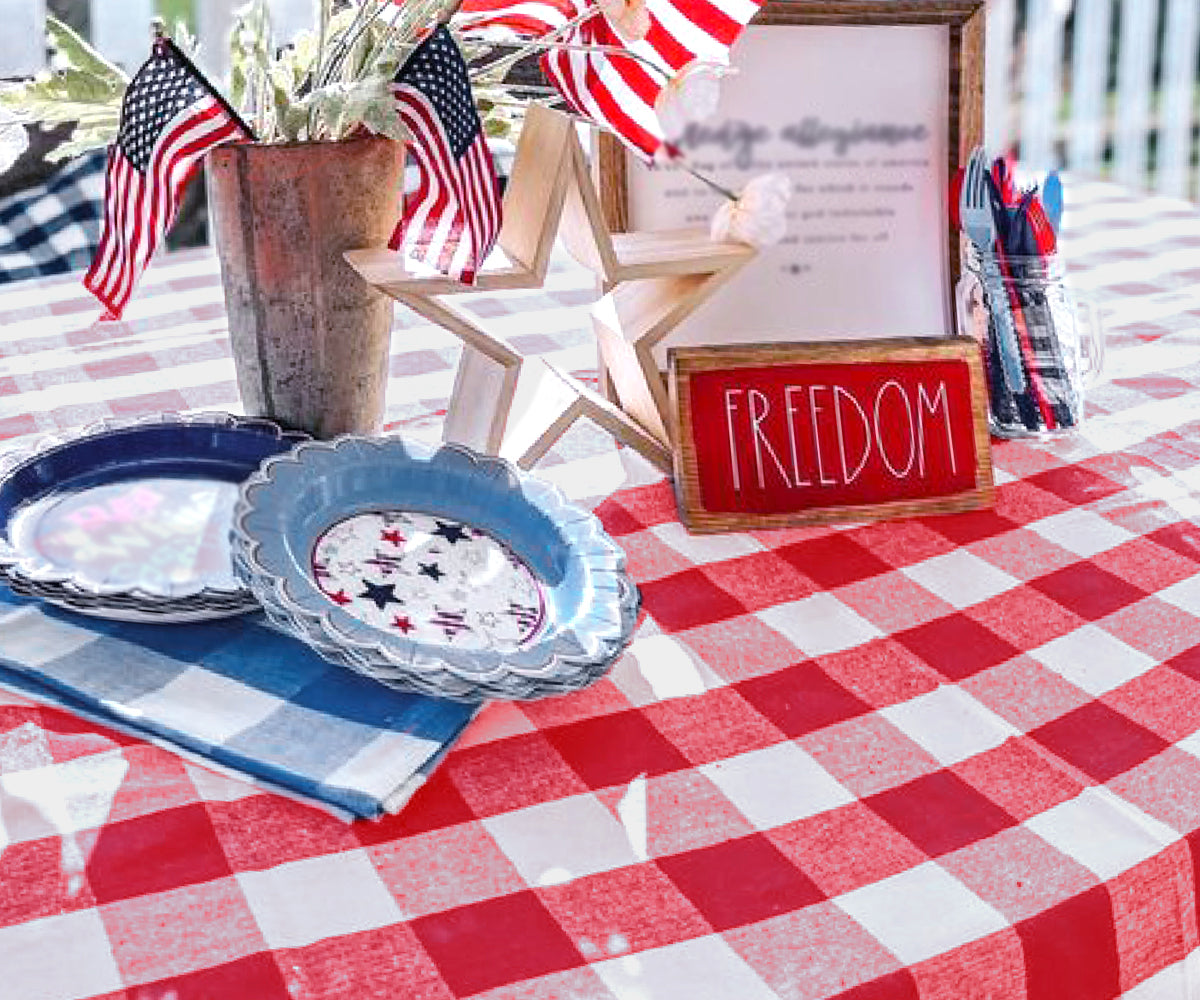 Round Tablecloth - Plaid Tablecloth