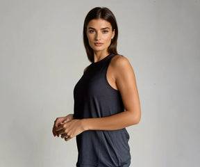 breathable and lightweight black tank top for summer