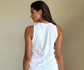 Casual white tank top with a lightweight feel