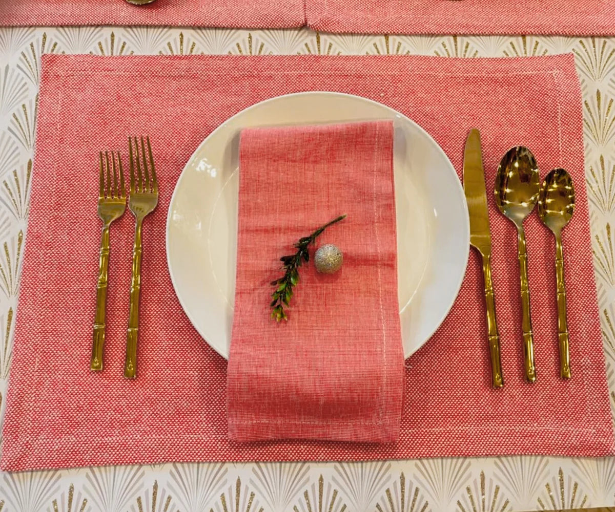 Cotton Placemats Set of 6 - Cloth Placemats - Thanksgiving Placemats