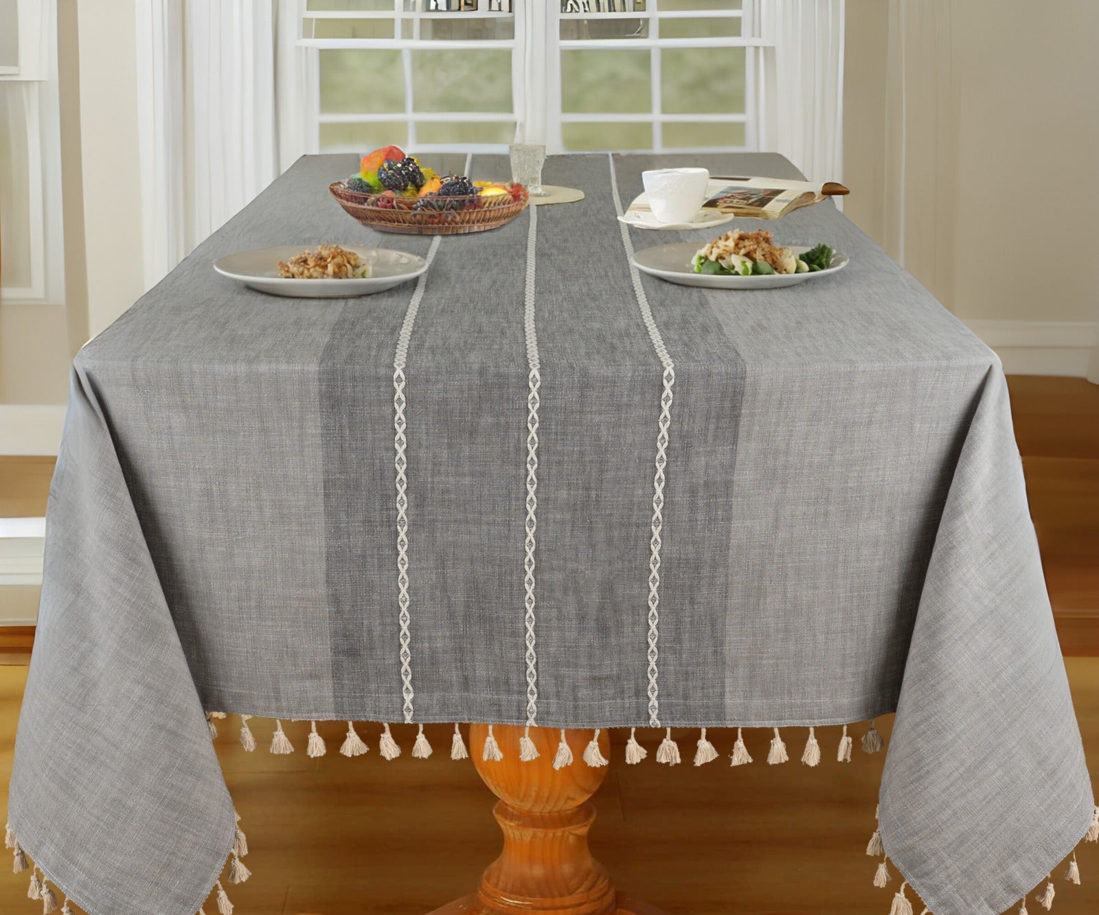 Striped Tablecloth - Tassel Tablecloth