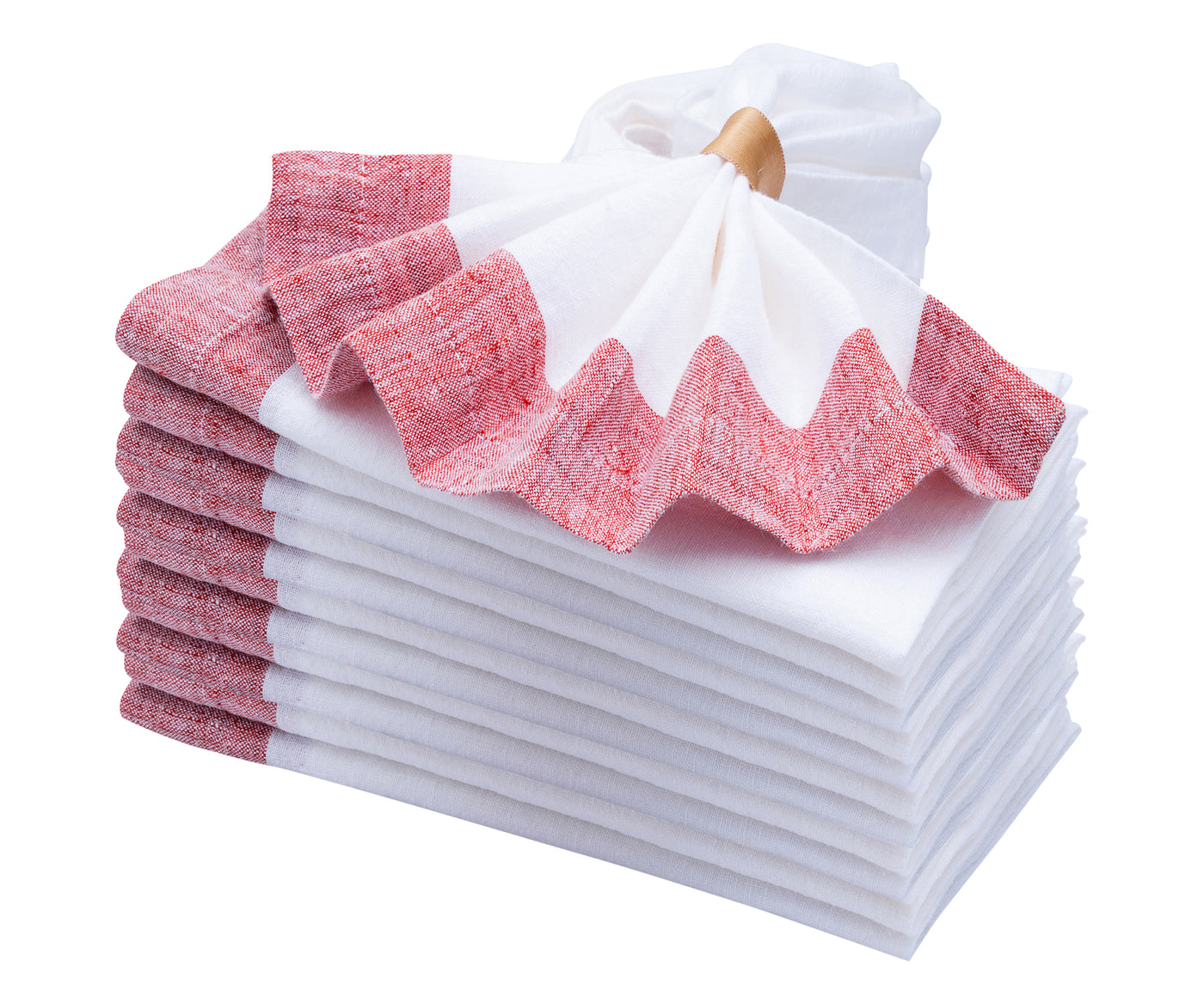 Dine in comfort and style with soft red linen napkins