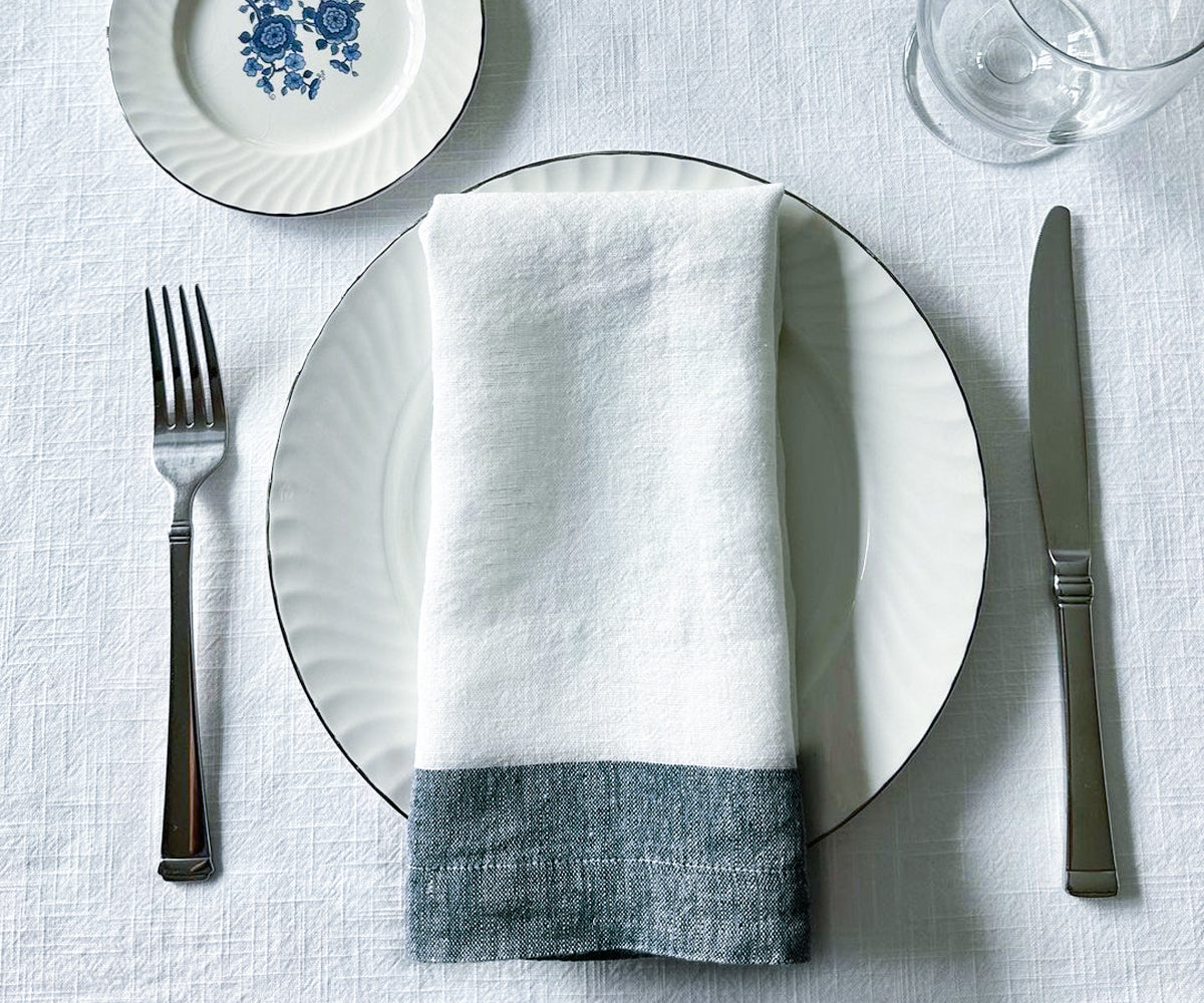 Border Linen Napkins - Set of 4 & 8