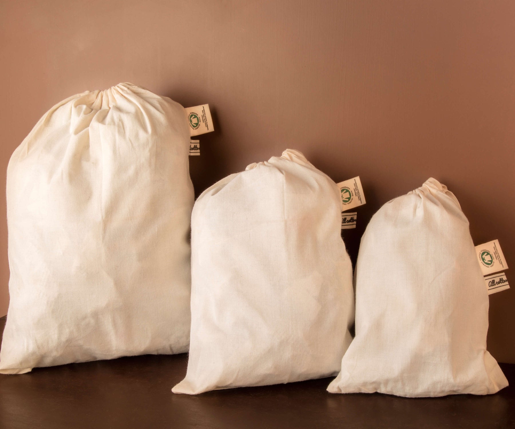  DRQ Cotton Drawstring Bags, EcoFriendly Muslin Bags (5