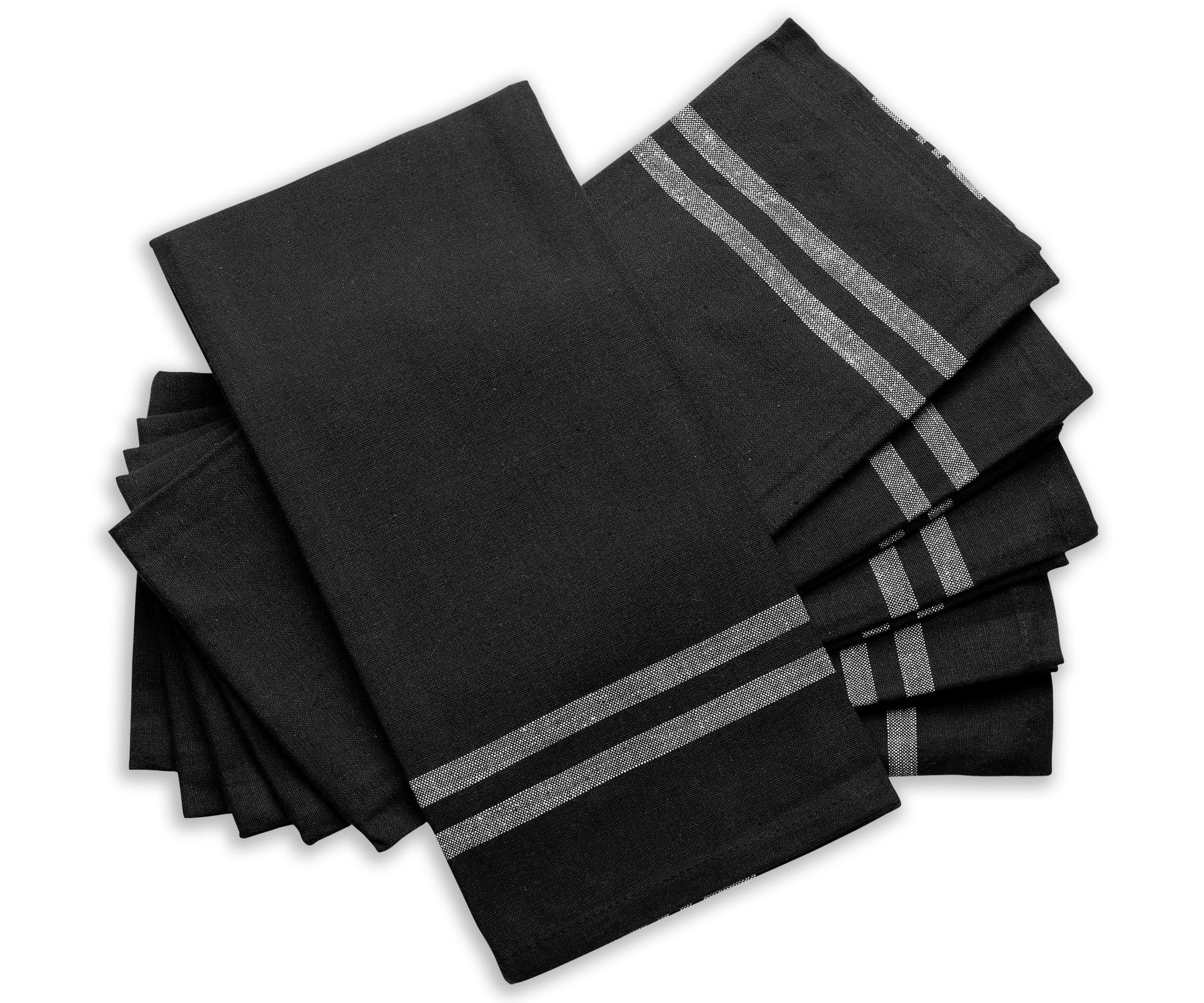 Premium Kitchen Towels – Pack of 6, 100% Cotton 15 x 25 Inches Absorbent  Dish Towels - 425 GSM Tea Towel, Black Kitchen Towels- Dish Cloths for