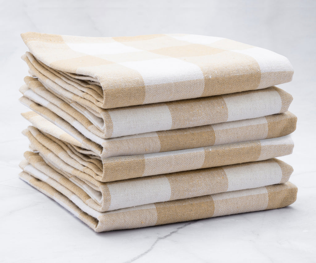 3pk Cotton Buffalo Check Dishtowels Green - Design Imports