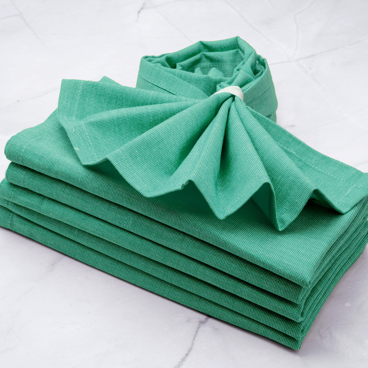Solino Home Cotton Linen Napkins Set of 4 – 20 x 20 Inch Cloth Napkins,  Hemstitch Dinner Napkins Apple Green – Washable Fabric Napkins for Indoor