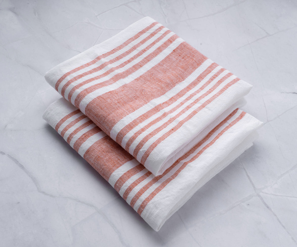 Farmhouse Kitchen Towels Grain Stripe Towel Set of 3
