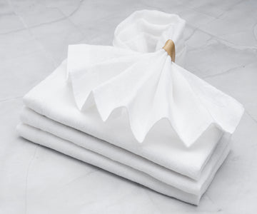 Buy Creamy White Cloth Linen Napkins Set of 6 With Set of 12