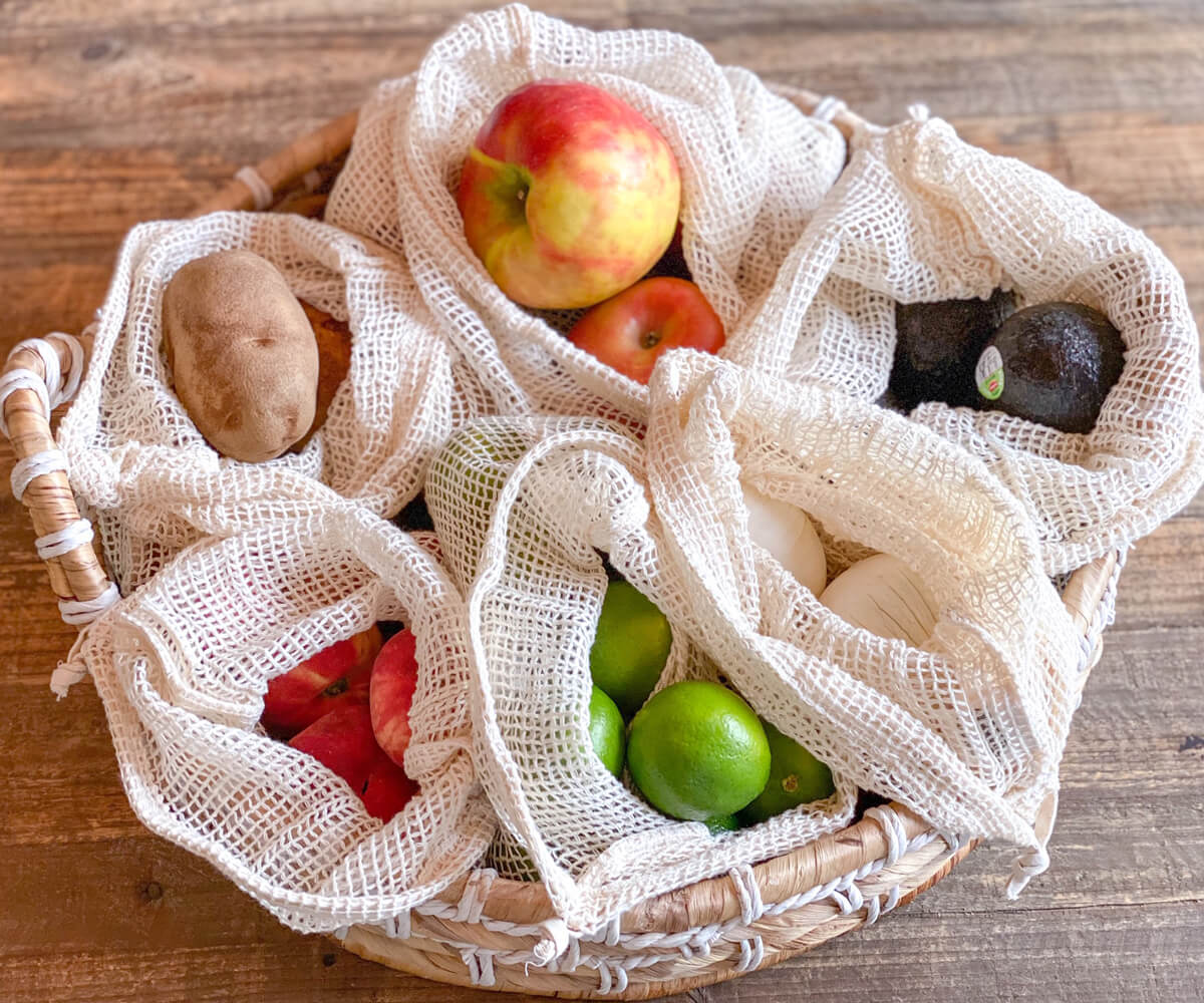 Netted bags for online vegetables